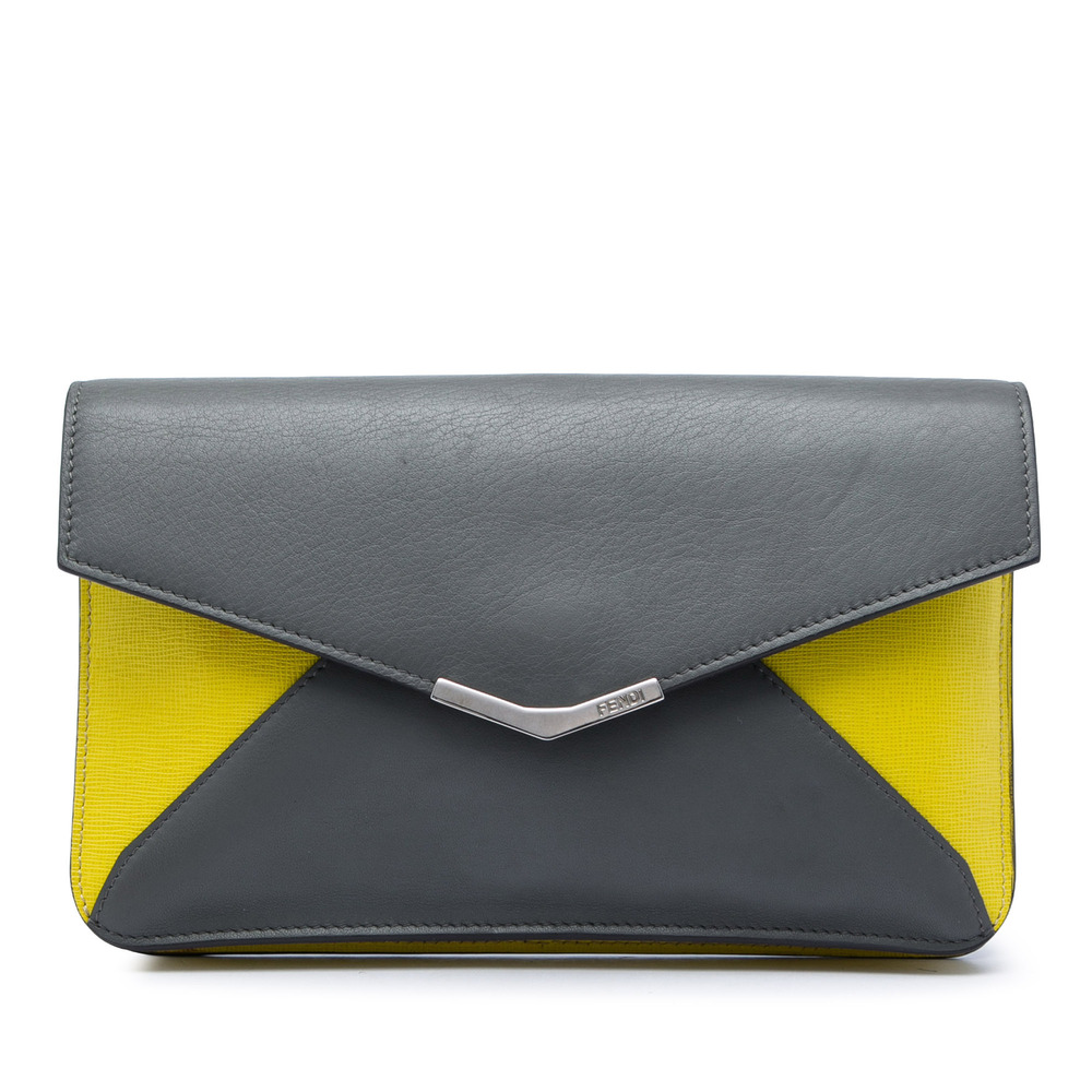 Pre-Loved Fendi Bicolor Leather 2Jours Envelope Clutch